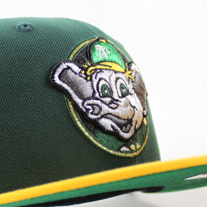 Oakland Athletics Elephant Patch New Era 59Fifty Fitted Hat (Dark Green Yellow Gray Under Brim)