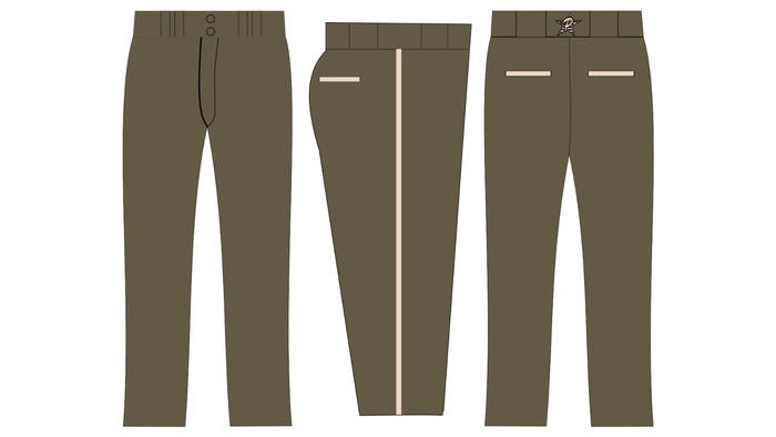 OD Green Pants - Cream Piping
