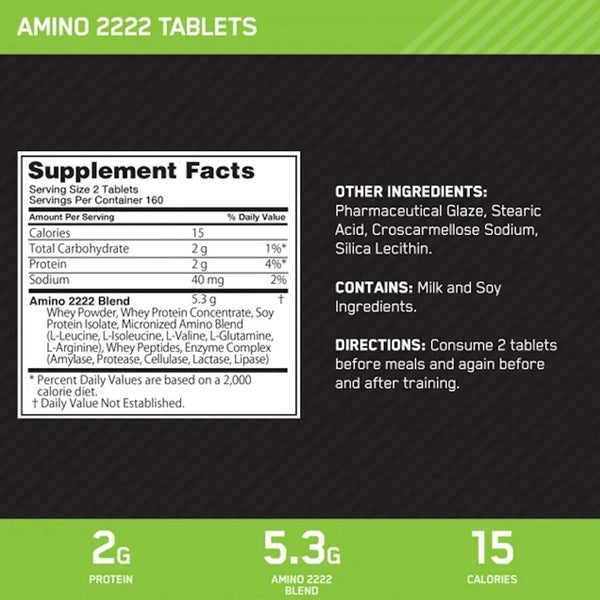 Optimum Nutrition Superior Amino 2222mg Tablets