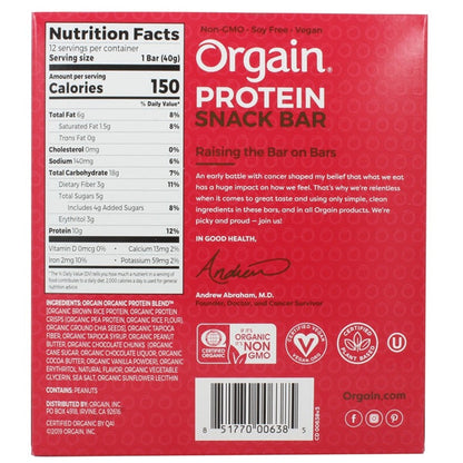 Orgain Protein Snack Bar 12pk