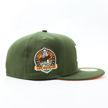 Palm Tree Los Angeles Dodgers 60th Anniversary New Era 59Fifty Fitted Hat (Hunter Green Orange Under Brim)