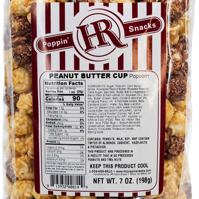Peanut Butter Cup Popcorn | Pack of 3 | 7 oz | HR Poppin' Snacks