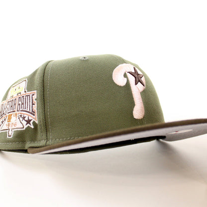 Philadelphia Phillies 1996 All Star Game 59Fifty New Era Fitted Hat (Olive Brown Gray Under Brim)