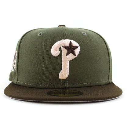 Philadelphia Phillies 1996 All Star Game 59Fifty New Era Fitted Hat (Olive Brown Gray Under Brim)