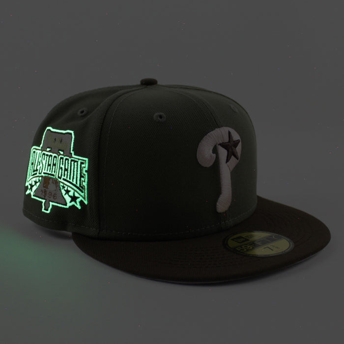 Philadelphia Phillies 1996 All Star Game 59Fifty New Era Fitted Hat (Olive Brown Gray Under Brim)