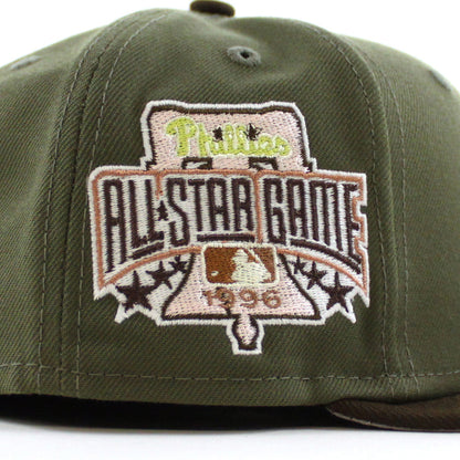 Philadelphia Phillies 1996 All Star Game 59Fifty New Era Fitted Hat (Olive Brown Gray Under Brim)
