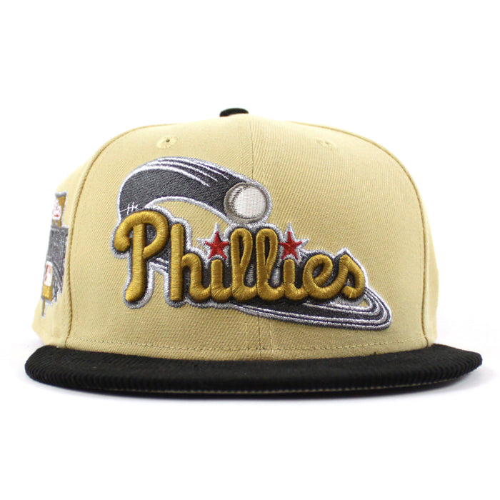 Philadelphia Phillies 1996 All Star Game 59Fifty New Era Fitted Hat (Vegas Gold Corduroy Gray Under Brim)