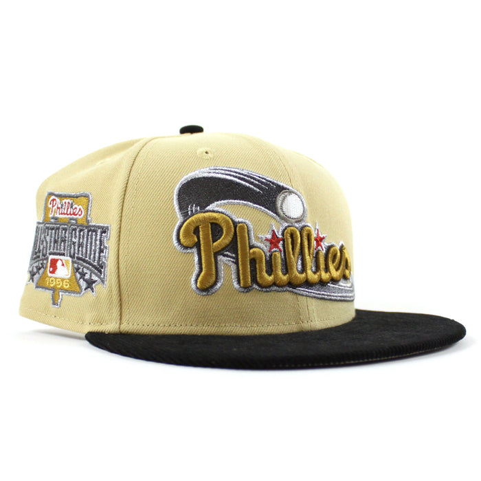 Philadelphia Phillies 1996 All Star Game 59Fifty New Era Fitted Hat (Vegas Gold Corduroy Gray Under Brim)
