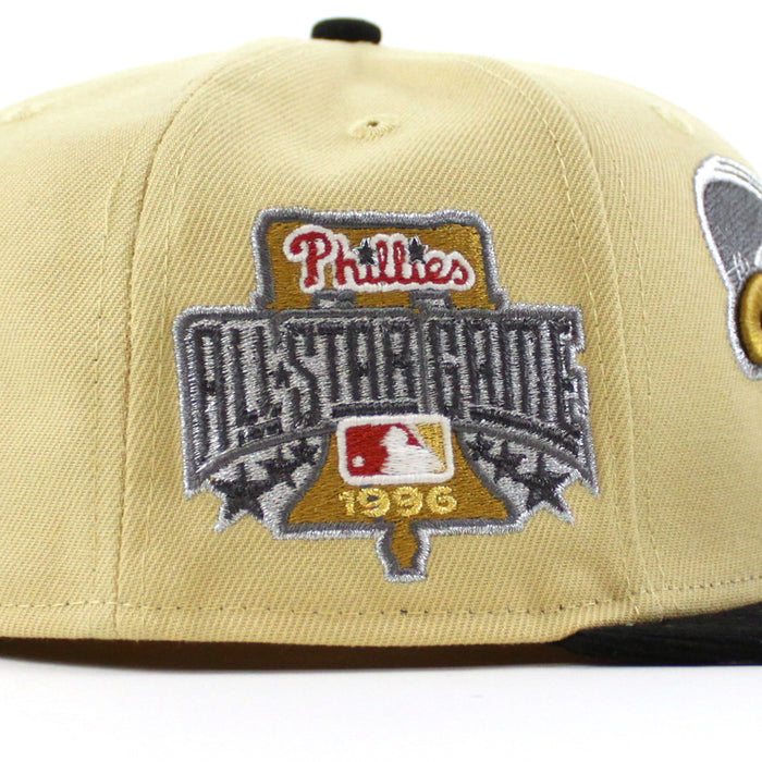 Philadelphia Phillies 1996 All Star Game 59Fifty New Era Fitted Hat (Vegas Gold Corduroy Gray Under Brim)