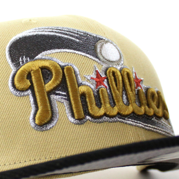 Philadelphia Phillies 1996 All Star Game 59Fifty New Era Fitted Hat (Vegas Gold Corduroy Gray Under Brim)
