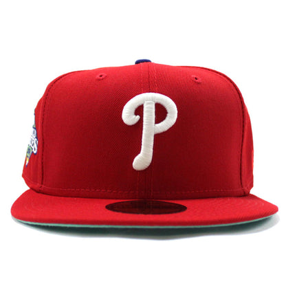 Philadelphia Phillies 2008 World Series 59Fifty New Era Fitted Cap (Red Glow in the Dark Mint Under Brim)