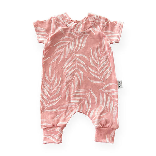 Pink Pampas Leaves Harem Romper