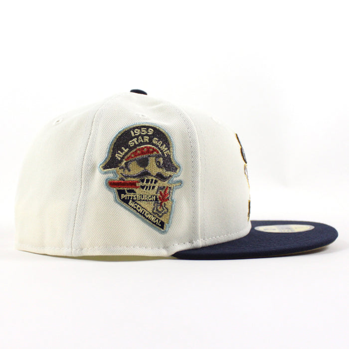 Pittsburgh Pirates 1959 All Star Game 59Fifty New Era Fitted Hat (Chrome White Night Shift Navy Khaki Under Brim)