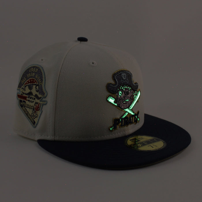 Pittsburgh Pirates 1959 All Star Game 59Fifty New Era Fitted Hat (Chrome White Night Shift Navy Khaki Under Brim)