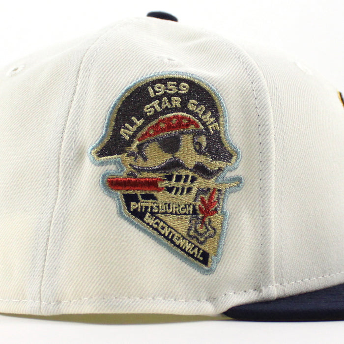 Pittsburgh Pirates 1959 All Star Game 59Fifty New Era Fitted Hat (Chrome White Night Shift Navy Khaki Under Brim)