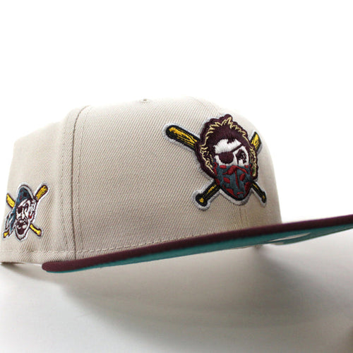 Pittsburgh Pirates PIRATES PATCH 59Fifty New Era Fitted Hat (STONE MAROON NORTHWEST GREEN Under Brim)