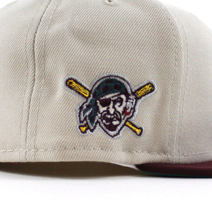 Pittsburgh Pirates PIRATES PATCH 59Fifty New Era Fitted Hat (STONE MAROON NORTHWEST GREEN Under Brim)