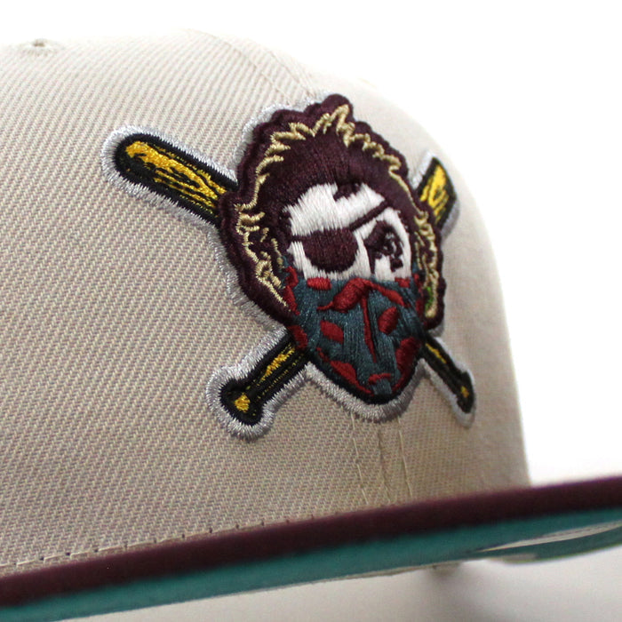 Pittsburgh Pirates PIRATES PATCH 59Fifty New Era Fitted Hat (STONE MAROON NORTHWEST GREEN Under Brim)