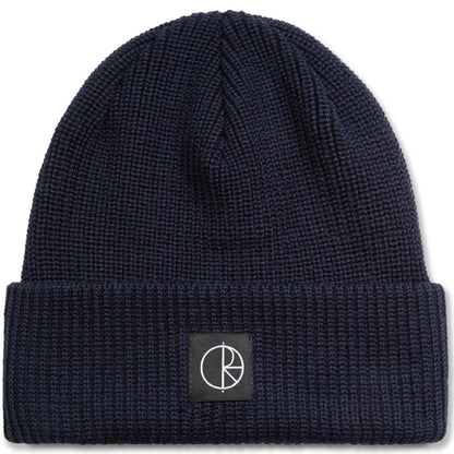 Polar - Double Fold Merino Beanie (Navy/Brown)