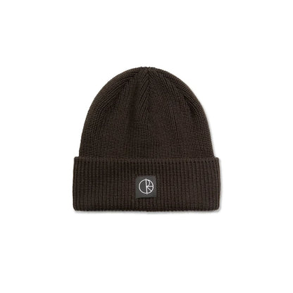 Polar - Double Fold Merino Beanie (Navy/Brown)