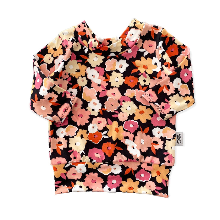 Poppies on Black Lounge Top