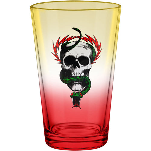 Powell - McGill Skull & Snake Yellow/ Red Fade Pint Glass