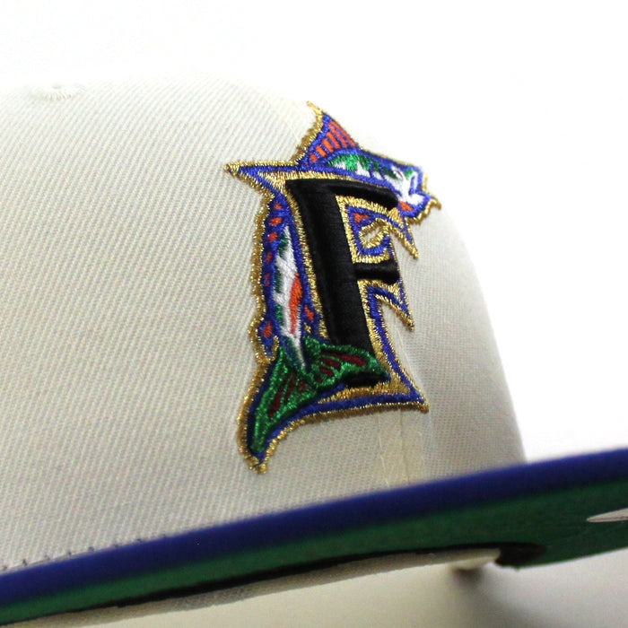 🚨PRE-ORDER🚨 Florida Marlins 10th Anniversary New Era 59Fifty Fitted Hat (Chrome White Royal Blue Green Under brim)