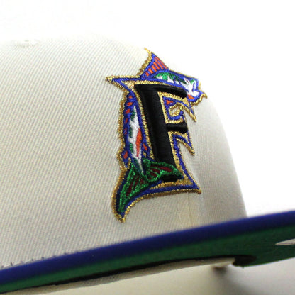 🚨PRE-ORDER🚨 Florida Marlins 10th Anniversary New Era 59Fifty Fitted Hat (Chrome White Royal Blue Green Under brim)