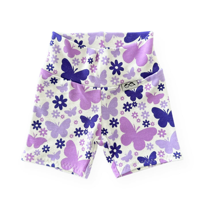 Purple Butterflies Biker Shorts