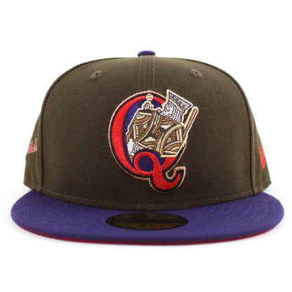 QUEENS KINGS QUEENS Patch New Era 59Fifty Fitted Hat (WALNUT PURPLE SCARLET Under Brim)