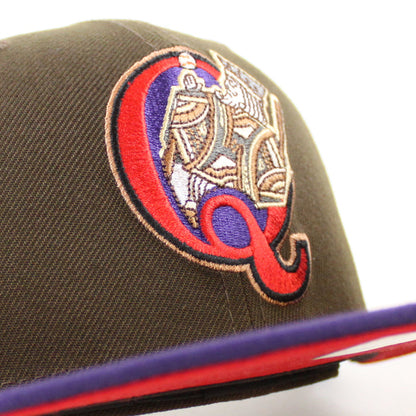 QUEENS KINGS QUEENS Patch New Era 59Fifty Fitted Hat (WALNUT PURPLE SCARLET Under Brim)
