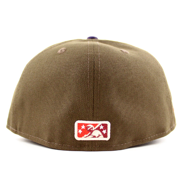 QUEENS KINGS QUEENS Patch New Era 59Fifty Fitted Hat (WALNUT PURPLE SCARLET Under Brim)