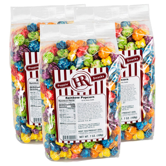 Rainbow Popcorn | Pack of 3 | 7 oz | HR Poppin' Snacks