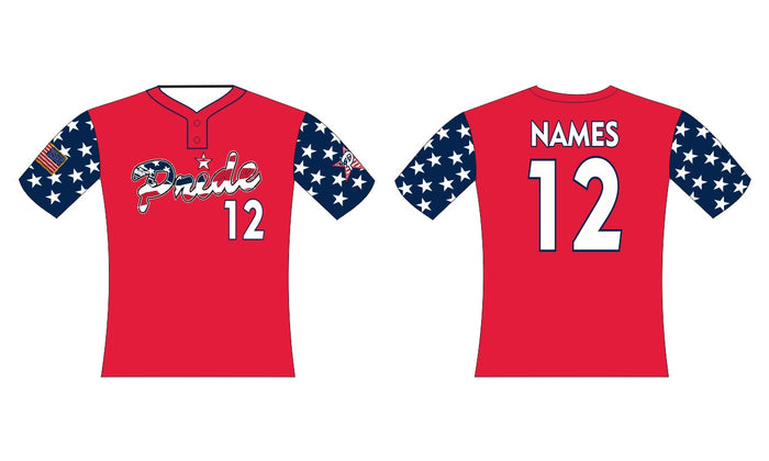 Red / Navy & Stars Softball Jersey