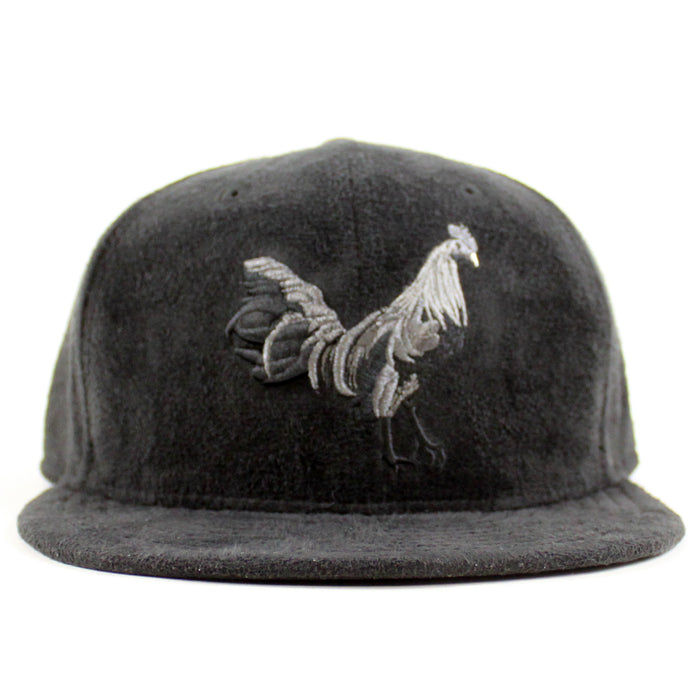 ROOSTER New Era 59Fifty Fitted Hat (Black Suede Black Under Brim)