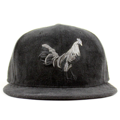 ROOSTER New Era 59Fifty Fitted Hat (Black Suede Black Under Brim)