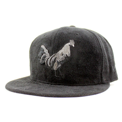 ROOSTER New Era 59Fifty Fitted Hat (Black Suede Black Under Brim)