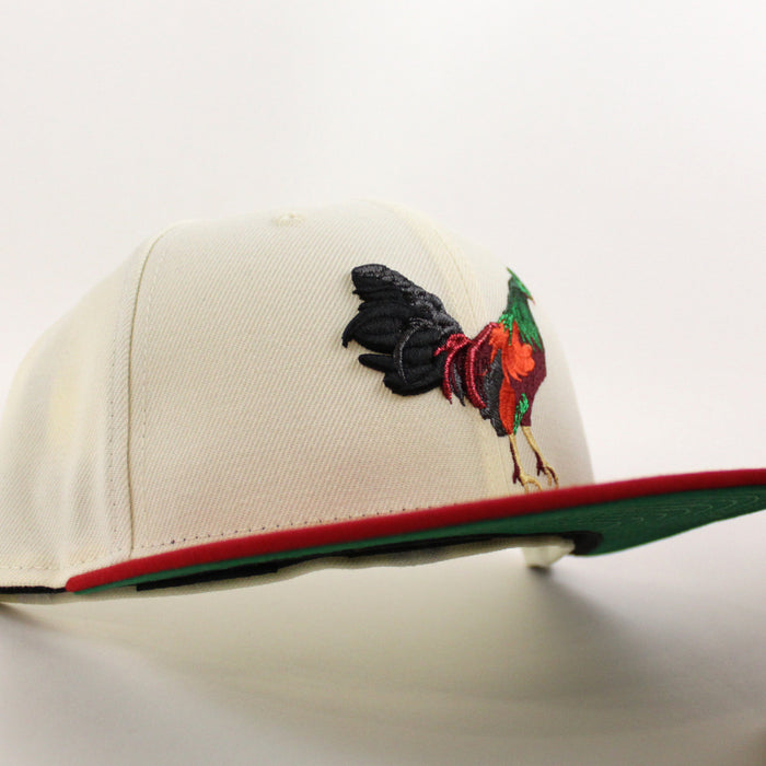 ROOSTER New Era 59Fifty Fitted Hat (Chrome White Scarlet Red Kelly Green Under Brim)