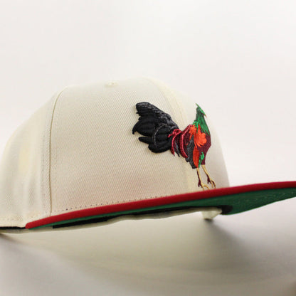 ROOSTER New Era 59Fifty Fitted Hat (Chrome White Scarlet Red Kelly Green Under Brim)