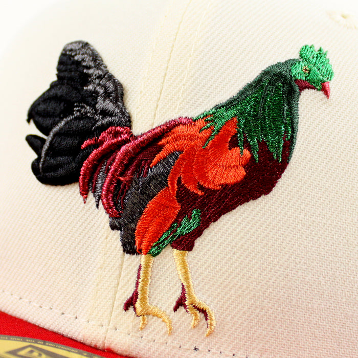 ROOSTER New Era 59Fifty Fitted Hat (Chrome White Scarlet Red Kelly Green Under Brim)
