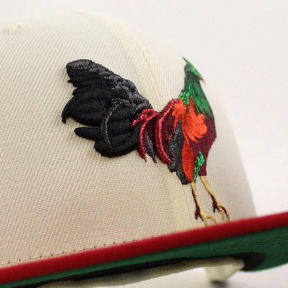 ROOSTER New Era 59Fifty Fitted Hat (Chrome White Scarlet Red Kelly Green Under Brim)