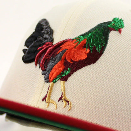 ROOSTER New Era 59Fifty Fitted Hat (Chrome White Scarlet Red Kelly Green Under Brim)