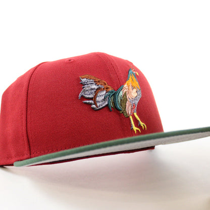 ROOSTER New Era 59Fifty Fitted Hat (Pinot Red Mountain Green Gray Under Brim)