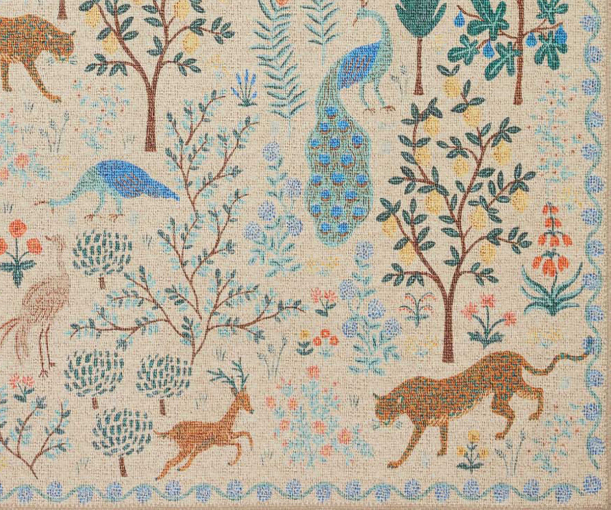 Menagerie Forest Printed Rug - Cream