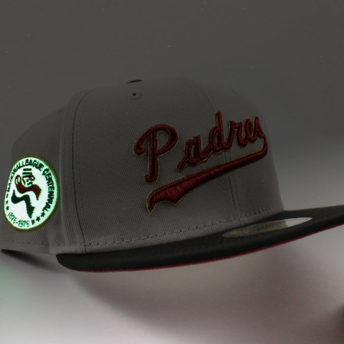 San Diego Padres 1876-1976 New Era 59Fifty Fitted Hat (Stone Black Pinot Under Brim)