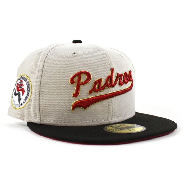 San Diego Padres 1876-1976 New Era 59Fifty Fitted Hat (Stone Black Pinot Under Brim)
