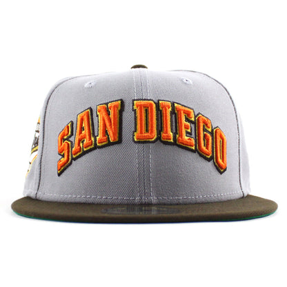 San Diego Padres 1969-1999 International league New Era 59Fifty Fitted Hat (Gray Walnut Green Under Brim)