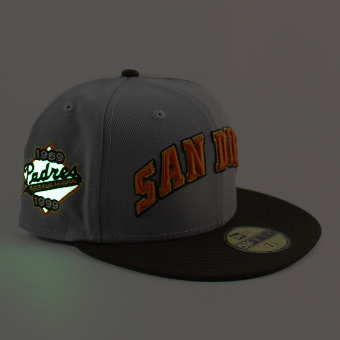 San Diego Padres 1969-1999 International league New Era 59Fifty Fitted Hat (Gray Walnut Green Under Brim)