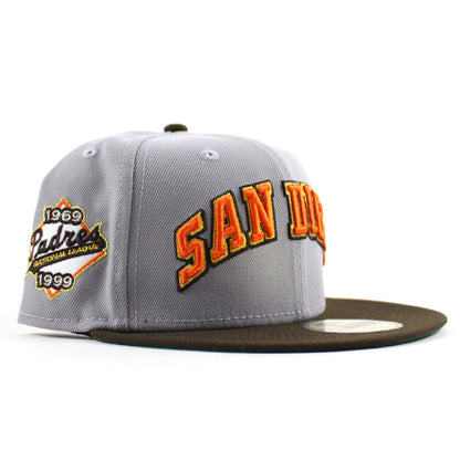 San Diego Padres 1969-1999 International league New Era 59Fifty Fitted Hat (Gray Walnut Green Under Brim)