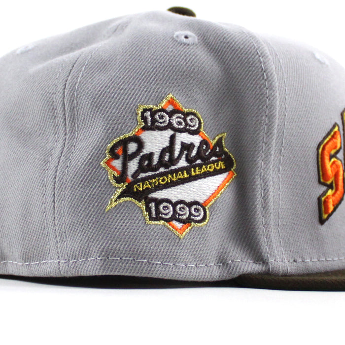 San Diego Padres 1969-1999 International league New Era 59Fifty Fitted Hat (Gray Walnut Green Under Brim)
